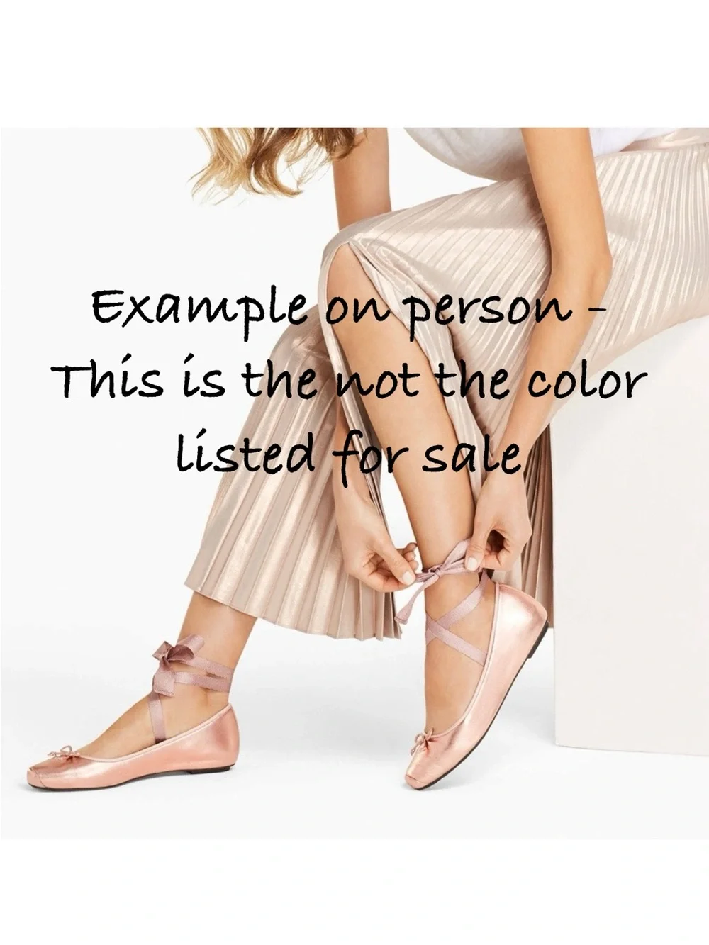 Cole Haan Metallic Champagne Gold “Downtown” Ballet Flat